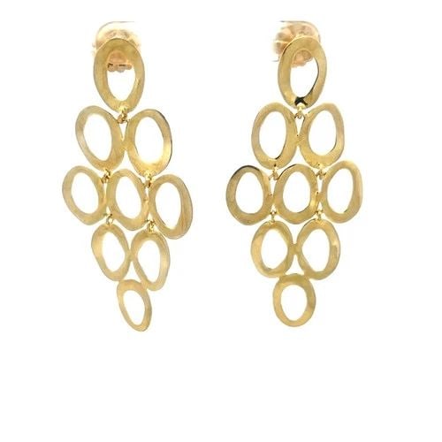 71092 IPPOLITA CLASSICO CASCADE GOLD EARRINGS 18K YELLOW OVAL HAMMERED STYLE (1 of 2)
