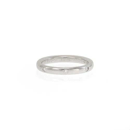 VAN CLEEF & ARPELS 3 DIAMOND PLATINUM 2.5MM DOME WEDDING BAND RING SIZE 51: VAN CLEEF & ARPELS 3 DIAMOND PLATINUM 2.5MM DOME WEDDING BAND RING SIZE 51 Van Cleef & Arpels 3 Diamond Platinum 2.5mm Dome Wedding Band Ring Size 51 Description This elegant authentic wedding band ri