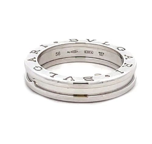 BVLGARI B. ZERO1 SINGLE ROW 18K WHITE GOLD 5MM BAND RING SIZE 56 (1 of 2)