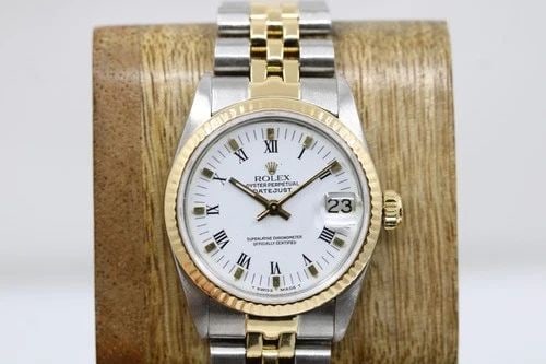 ROLEX DATEJUST 1988 WHITE 31MM BUCKLEY DIAL AUTOMATIC WATCH 68273 (1 of 2)