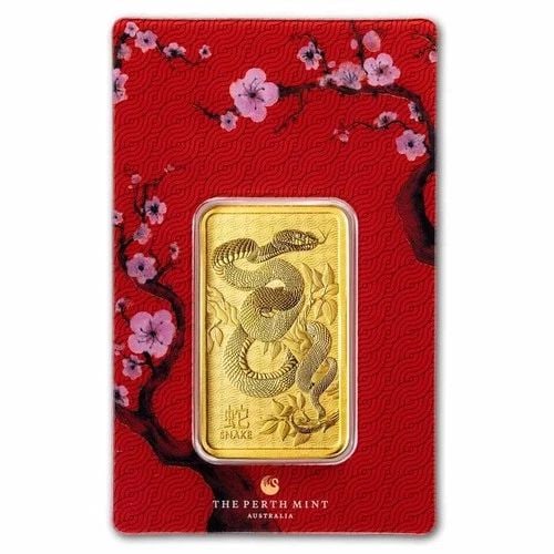 2025 1 OZ GOLD BAR - PERTH MINT LUNAR SNAKE (IN ASSAY) (1 of 2)