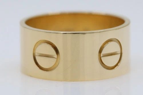 RARE CARTIER LOVE 18K YELLOW GOLD 11 MM WIDE BAND RING SIZE 12.5 / 69 - 14.8 G (1 of 2)