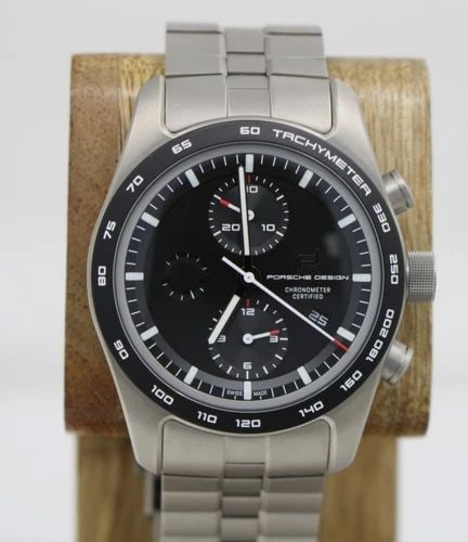 PORSHE DESIGN CUSTOM 42MM BLACK DIAL CHRONO TITANIUM WATCH 6004.0.00.053.00.0: PORSHE DESIGN CUSTOM 42MM BLACK DIAL CHRONO TITANIUM WATCH 6004.0.00.053.00.0 Description Porshe Design Custom 41mm Black Date Dial Chrono Titanium Watch W/ Box 6004.0.00.053.00.0 The watch has been u