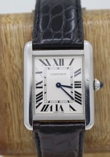 CARTIER TANK SOLO STAINLESS STEEL 24MM WHITE DIAL QUARTZ WATCH 3170 W/ BOX: CARTIER TANK SOLO STAINLESS STEEL 24MM WHITE DIAL QUARTZ WATCH 3170 W/ BOX Description Cartier Tank Solo Stainless Steel 24mm x 30mm White Dial Quartz Watch 3170 W/ Box The watch has been used previou