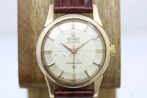 OMEGA CONSTELLATION CAL. 551 GOLD CAP 34MM CHAMPAGNE DIAL AUTOMATIC WATCH 14381 (1 of 2)