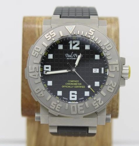 PAUL PICOT C-TYPE TITANIUM 44MM BLACK DATE DIAL COMPASS LIMITED WATCH 0851.TI (1 of 2)