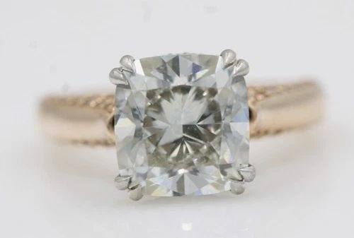 14K ROSE GOLD IGI 4.23 CT VS1 CUSHION LAB GROWN DIAMOND ENGAGEMENT RING SIZE 5: 14K ROSE GOLD IGI 4.23 CT VS1 CUSHION LAB GROWN DIAMOND ENGAGEMENT RING SIZE 5 14K ROSE GOLD IGI 4.23 CT VS1 CUSHION LAB GROWN DIAMOND ENGAGEMENT RING SIZE 5 Description 14K Rose Gold IGI 4.23 ct VS1 