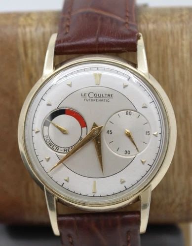 LECOULTRE FUTUREMATIC 10K GOLD FILLED 35MM DIAL POWER RESERVE WATCH CAL 497 (1 of 2)