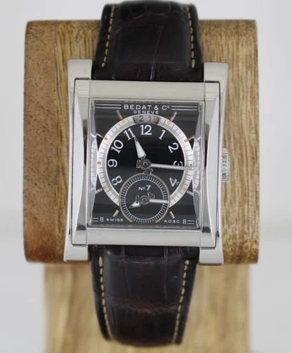 BEDAT & CO GENEVE NO.7 DUAL TIME ZONE 32MMX34MM BLACK DIAL AUTOMATIC WATCH 787 (1 of 2)
