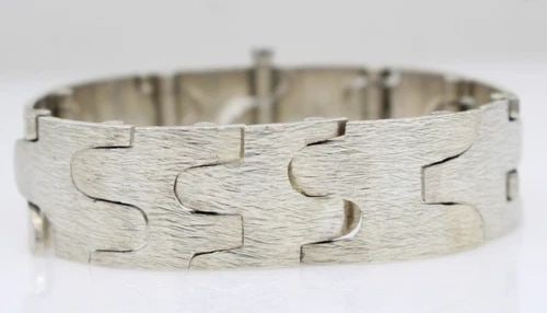 REY URBAN STERLING SILVER FAUSING DANISH MODERN BRACELET 7" (1 of 2)