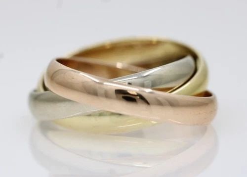 CARTIER 18K YELLOW, ROSE, WHITE GOLD ETERNITY TRINITY RING SIZE 6 / 52 - 7.1 G: CARTIER 18K YELLOW, ROSE, WHITE GOLD ETERNITY TRINITY RING SIZE 6 / 52 - 7.1 G CARTIER 18K YELLOW, ROSE, WHITE GOLD ETERNITY TRINITY RING SIZE 6 / 52 - 7.1 G Description Cartier 18K Yellow, Rose, Whit