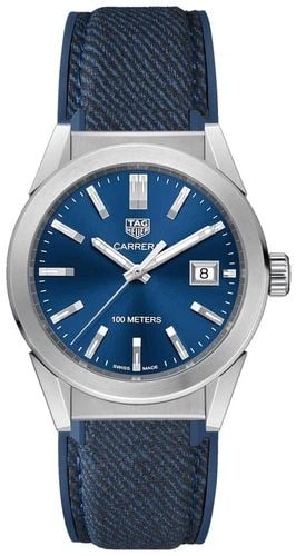 TAG HEUER CARRERA 36MM NAVY DATE DIAL QUARTZ WATCH W/ BLUE BAND WBG1310.FT6115: TAG HEUER CARRERA 36MM NAVY DATE DIAL QUARTZ WATCH W/ BLUE BAND WBG1310.FT6115 TAG HEUER CARRERA 36MM NAVY DATE DIAL QUARTZ WATCH W/ BLUE BAND WBG1310.FT6115 Description Tag Heuer Carrera 36mm Navy Da