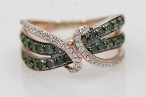 LEVIAN 14K ROSE GOLD EXOTICS 1.25 CT GLADIATOR GREEN & WHITE DIAMOND RING SIZE 8: LEVIAN 14K ROSE GOLD EXOTICS 1.25 CT GLADIATOR GREEN & WHITE DIAMOND RING SIZE 8 LEVIAN 14K ROSE GOLD EXOTICS 1.25 CT GLADIATOR GREEN & WHITE DIAMOND RING SIZE 8 Description LeVian 14K Rose Gold Exoti