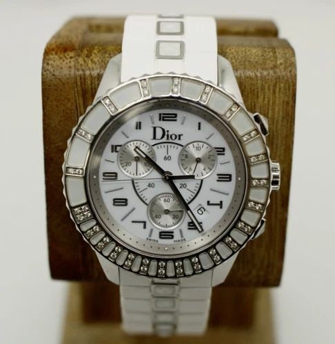DIOR CHRISTAL WHITE CHRONO DIAL, 38MM DIAMOND BEZEL WATCH CD114311: DIOR CHRISTAL WHITE CHRONO DIAL, 38MM DIAMOND BEZEL WATCH CD114311 DIOR CHRISTAL WHITE CHRONO DIAL, 38MM DIAMOND BEZEL WATCH CD114311 Description Dior Christal White Chrono Dial, 38mm Diamond Bezel Wa