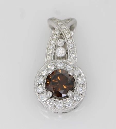 18K WHITE GOLD 1.50 TCW NATURAL CHOCOLATE DIAMOND SOLITAIRE HALO PENDANT 5 GRAMS: 18K WHITE GOLD 1.50 TCW NATURAL CHOCOLATE DIAMOND SOLITAIRE HALO PENDANT 5 GRAMS 18K WHITE GOLD 1.50 TCW NATURAL CHOCOLATE DIAMOND SOLITAIRE HALO PENDANT 5 GRAMS Description 18K White Gold 1.50 TCW Na
