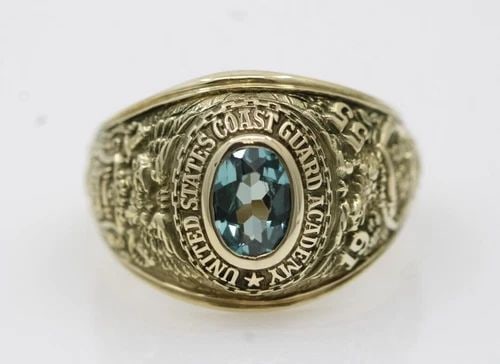 VINTAGE 14K YELLOW GOLD 1955 U.S COAST GUARD ACADEMY CLASS RING SIZE 7 ~ 7.8G: VINTAGE 14K YELLOW GOLD 1955 U.S COAST GUARD ACADEMY CLASS RING SIZE 7 ~ 7.8G VINTAGE 14K YELLOW GOLD 1955 U.S COAST GUARD ACADEMY CLASS RING SIZE 7 ~ 7.8G Description Vintage 14K Yellow Gold 1955 U.S
