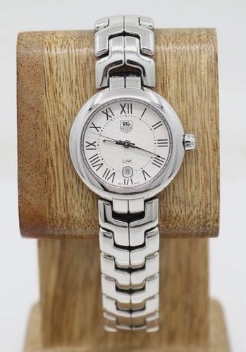 TAG HEUER LINK 29MM WHITE DIAL ROMAN STEEL SWISS QUARTZ WOMEN'S WATCH WAT1416: TAG HEUER LINK 29MM WHITE DIAL ROMAN STEEL SWISS QUARTZ WOMEN'S WATCH WAT1416 Description Tag Heuer Link 29 mm White Dial Roman Steel Swiss Quartz Women's Watch WAT1416 The watch has been used previou