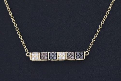 LEVIAN 14K YELLOW GOLD DIAMOND NECKLACE W/ BAR PENDANT 5.2 GRAMS (1 of 2)
