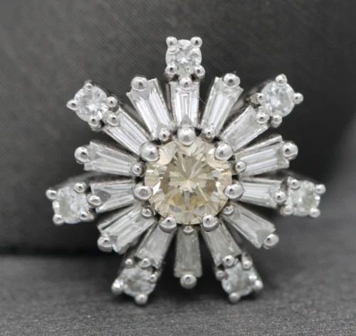 SONIA B. BITTON 14K WHITE GOLD NATURAL DIAMOND SNOWFLAKE PENDANT (1 of 2)