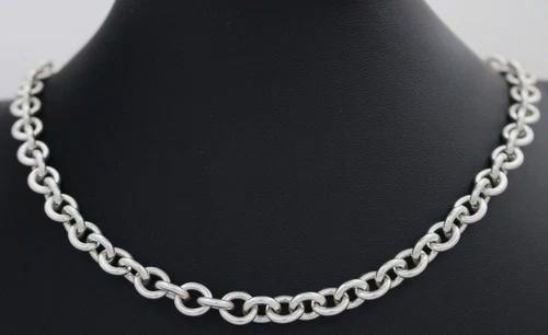TIFFANY & CO. STERLING SILVER 8 MM ROUND ROLO CIRCLE LINK NECKLACE 18" (1 of 2)