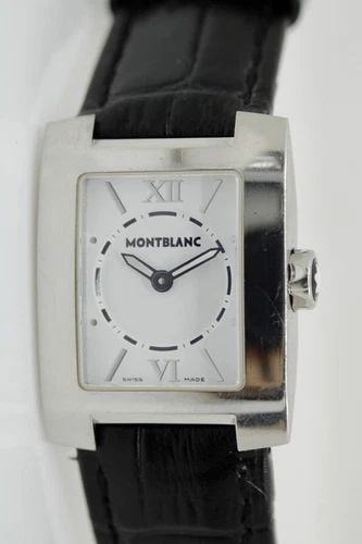 MONTBLANC 23MM WHITE DIAL STAINLESS WATCH W/ EXTRA STRAPS 7047-PL412749 (1 of 2)