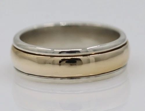 JAMES AVERY STERLING SILVER & 14K YELLOW GOLD 6MM SIMPLICITY BAND RING SIZE 6 (1 of 2)