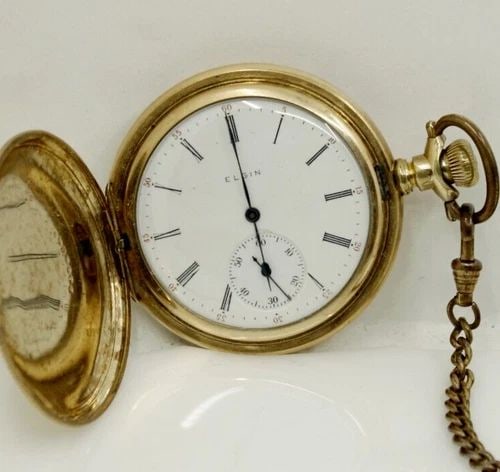 1907 ELGIN NATIONAL WATCH CO. HUNTER CASE 12S 15J GOLD FILLED POCKET WATCH (1 of 2)