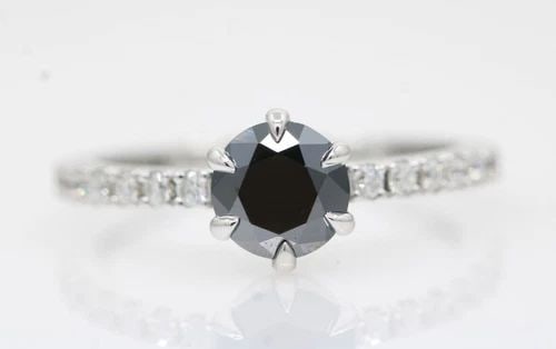 DESIGNER 10K WHITE GOLD 1.25 TCW NATURAL BLACK DIAMOND RING SIZE 7.5 - 2.9 GRAMS: DESIGNER 10K WHITE GOLD 1.25 TCW NATURAL BLACK DIAMOND RING SIZE 7.5 - 2.9 GRAMS DESIGNER 10K WHITE GOLD 1.25 TCW NATURAL BLACK DIAMOND RING SIZE 7.5 - 2.9 GRAMS Description Designer 10K White Gold 1.