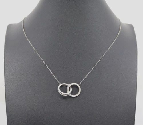 TIFFANY & CO. STERLING SILVER 1837 INTERLOCKING CIRCLES NECKLACE 18" W/ BOX (1 of 2)