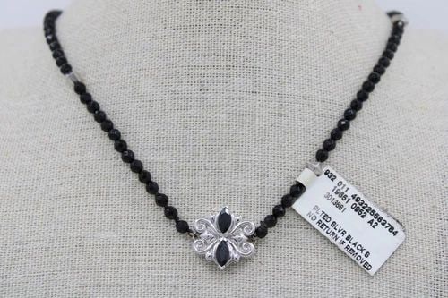 STEVEN WEBSTER STERLING SILVER & BLACK ONYX BEADED 30" NECKLACE NWT (1 of 2)