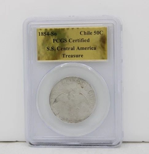 SS CENTRAL AMERICAN SHIPWRECK TREASURE 1854-SO CHILE SILVER 50C PCGS CERTIFIED: SS CENTRAL AMERICAN SHIPWRECK TREASURE 1854-SO CHILE SILVER 50C PCGS CERTIFIED SS CENTRAL AMERICAN SHIPWRECK TREASURE 1854-SO CHILE SILVER 50C PCGS CERTIFIED Description SS Central American Shipwreck 