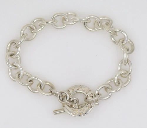 TIFFANY & CO. STERLING SILVER TOGGLE BRACELET FITS UP TO 6" (1 of 2)