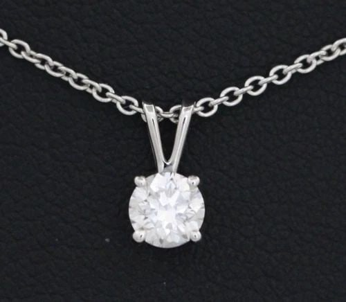 14K WHITE GOLD IGI 0.35 CT LAB GROWN DIAMOND PENDANT & NECKLACE 18" ~ 2.1GR (1 of 2)