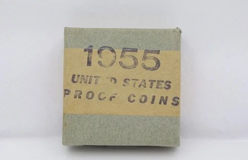 1955 UNITED STATES PROOF COIN SET ORIGINAL UNOPENED SEALED BOX (1 of 2)