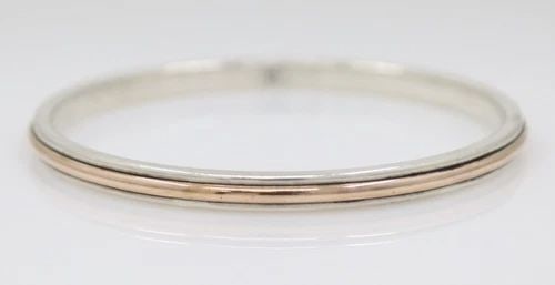JAMES AVERY STERLING SILVER & BRONZE BANGLE BRACELET 8" - 28.7 GRAMS (1 of 2)