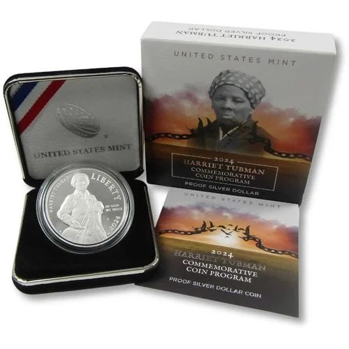 2024 P HARRIET TUBMAN COMMEMORATIVE SILVER DOLLAR PROOF IN OGP W/ COA (1 of 2)