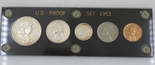 1953 UNITED STATES MINT PROOF SET BLACK HARD PLASTIC HOLDER (1 of 2)