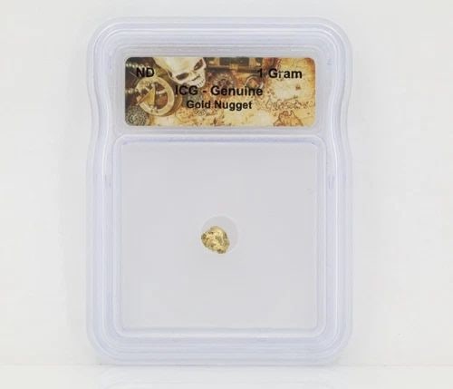 ICG GRADED CERTIFIED GENUINE NATURAL GOLD NUGGET 1 GRAM SLABBED (1 of 2)