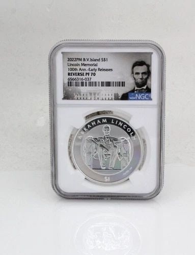 2022 LINCOLN MEMORIAL 100TH ANNIVERSARY 1 OZ SILVER COIN NGC REVERSE PF70 (1 of 2)