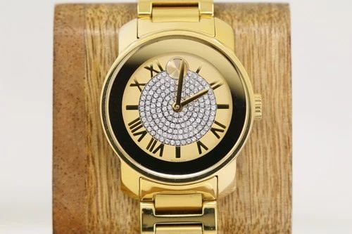 MOVADO BOLD 32MM CHAMPAGNE CRYSTAL DIAL SWISS QUARTZ WOMEN'S WATCH 3600255 (1 of 2)