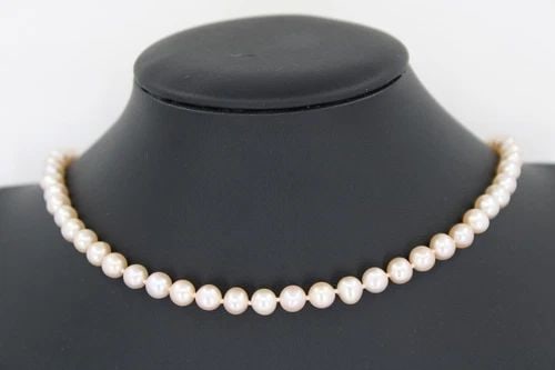 14K YELLOW GOLD CULTURED 6MM PINK PEARL 18?? NECKLACE 21.7 GRAMS (1 of 2)