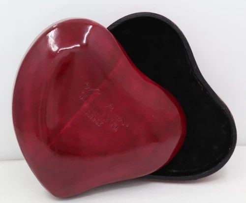 TIFFANY & CO. ELSA PERETTI LEATHER HEART BOX W/ BOX & POUCH 4" (1 of 2)