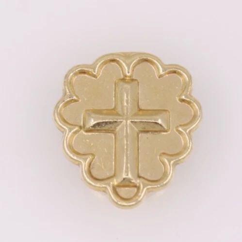 10K YELLOW GOLD CROSS BRACELET SLIDE CHARM 1.7 GRAMS (1 of 2)