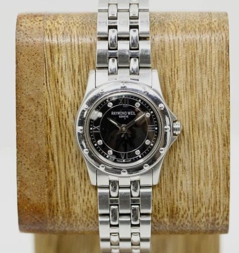 RAYMOND WEIL TANGO 23MM BLACK DIAL DIAMOND INDICES STAINLESS STEEL WATCH 5790 (1 of 2)