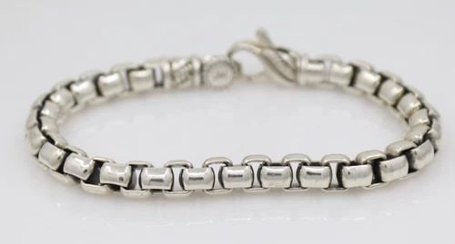 JAI JOHN HARDY STERLING SILVER BOX CHAIN BRACELET 8" - 44.1 GRAMS (1 of 2)