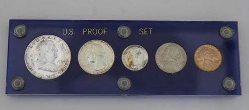 1954 UNITED STATES MINT PROOF SET BLUE HARD PLASTIC HOLDER (1 of 2)