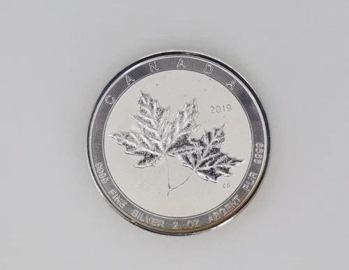 2019 CANADIAN MINT 2 OZ .9999 FINE SILVER $10 TWIN MAPLE LEAVES (1 of 2)