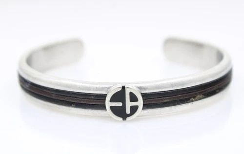 EMPORIO ARMANI STERLING SILVER CUFF BRACELET 7" - 39 GRAMS (1 of 2)