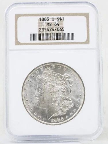 1883 O MORGAN SILVER DOLLAR NGC MS-64 OLD NGC HOLDER (1 of 2)