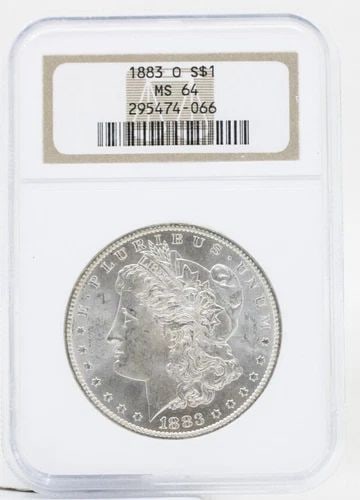 1883 O MORGAN SILVER DOLLAR NGC MS-64 OLD NGC HOLDER (1 of 2)